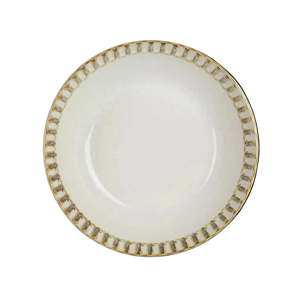White plate with gold rim on a transparent background