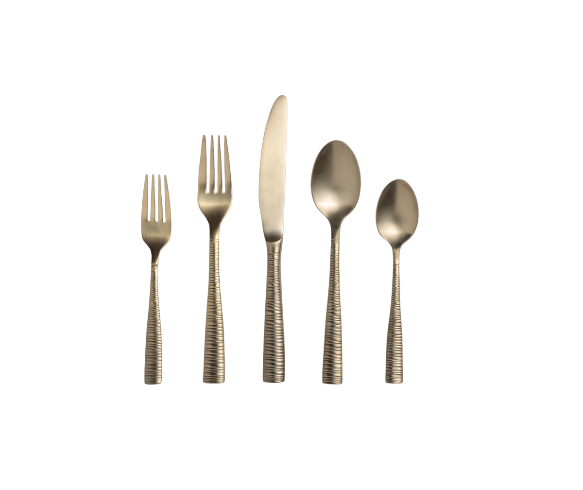 Pirouette Champagne Gold Flatware Set - 20 Piece