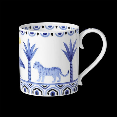 MUG COUPE 5 IN X 3 1/2 IN (12 1/4 OZ) SULTANS GARDEN BLUE