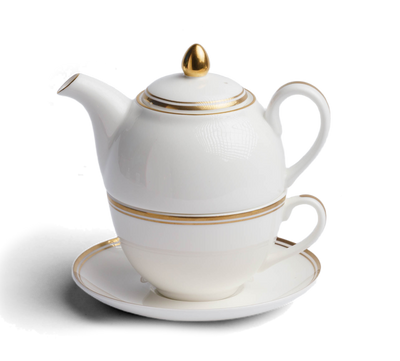 Tea-For-One Set - Burnished Gold