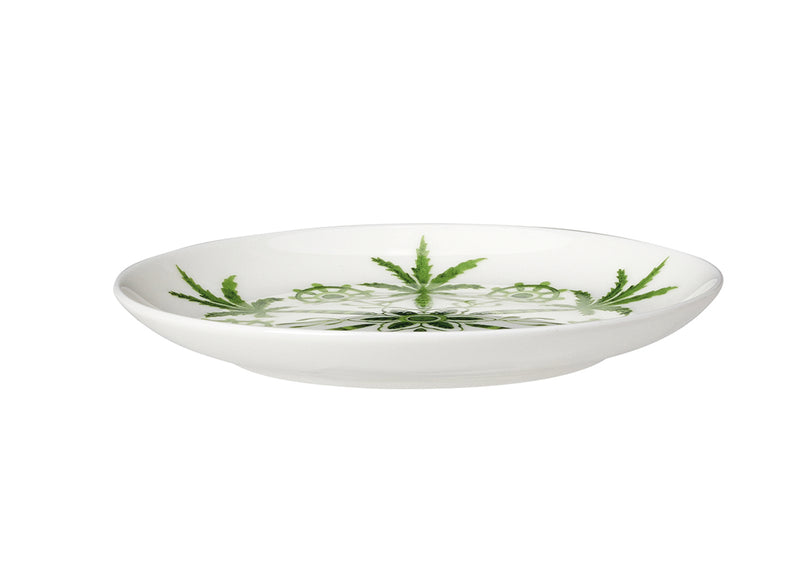 4.57" Coupe Butter Dish Sultans Garden Green