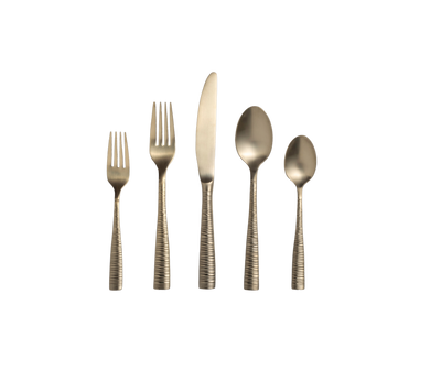 Pirouette Champagne Gold Flatware Set - 5 Piece