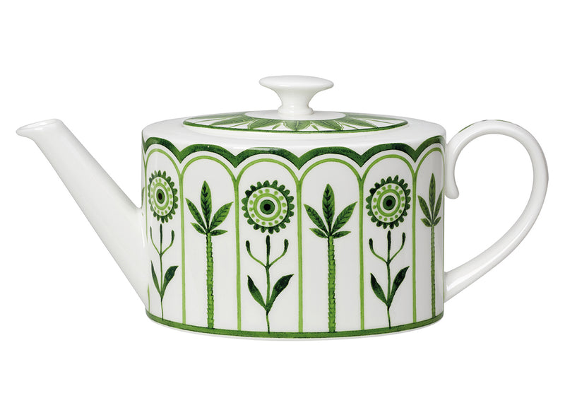 19.5 oz. Oval Teapot Sultans Garden Green