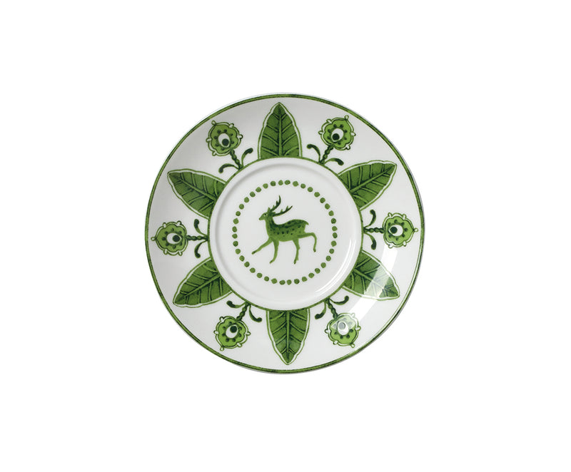 4.75" Espresso Saucer Sultans Garden Green