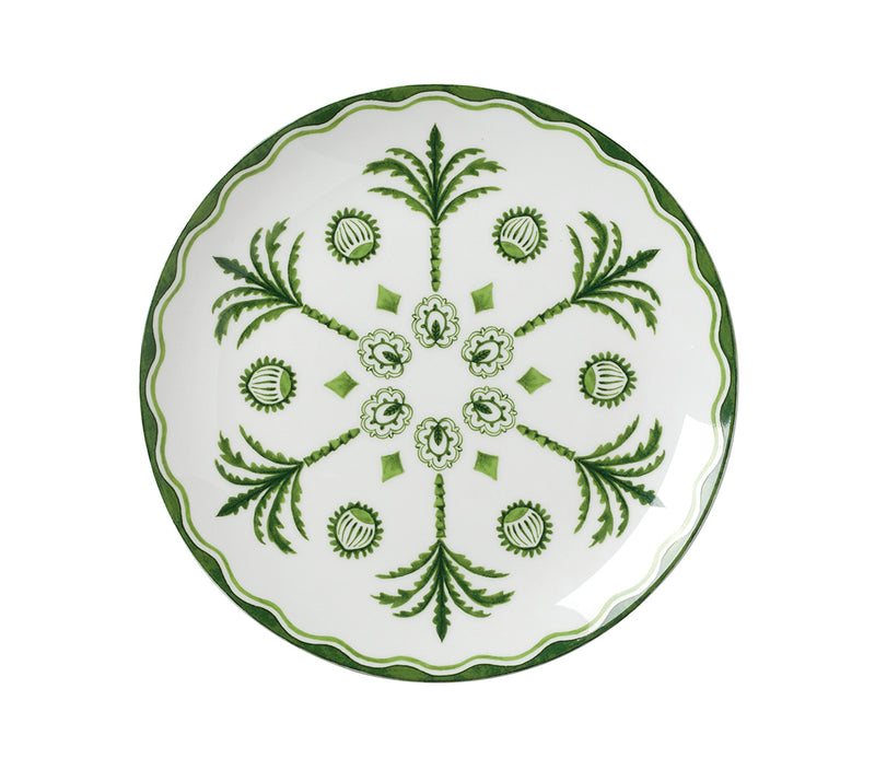 8.25" Coupe Plate Sultans Garden Green
