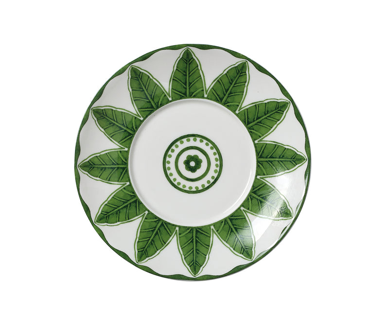 6.5" Coffee Saucer Sultans Garden Green