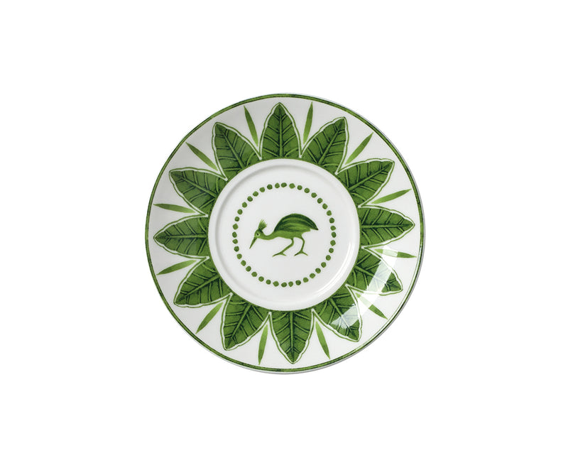 4.75" Espresso Saucer Sultans Garden Green